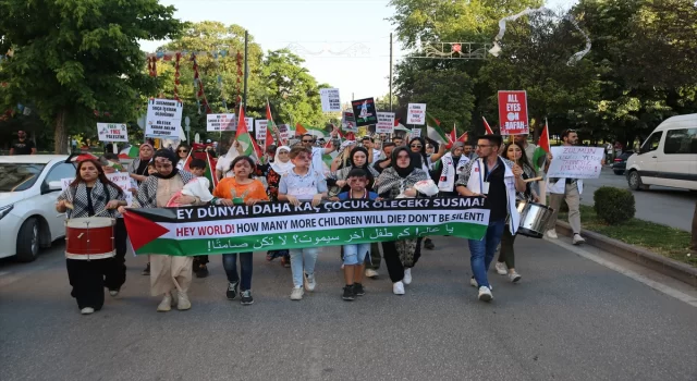 Gaziantep’te İsrail’in Filistin’e yönelik saldırıları protesto edildi