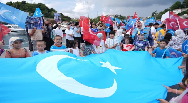 Çin’in İstanbul Başkonsolosluğu önünde Urumçi protestosu