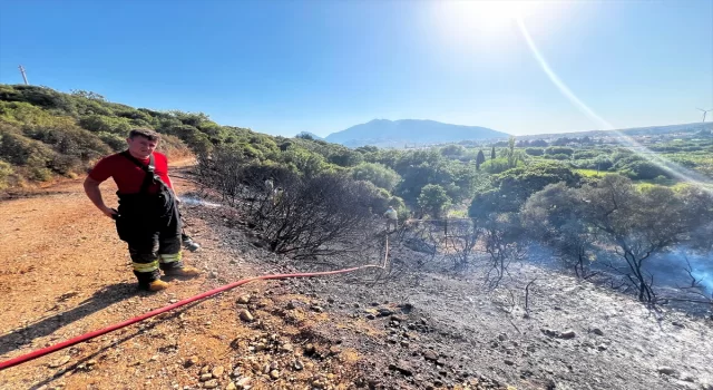 Muğla’nın Datça ilçesinde makilik alanda çıkan yangın kontrol altına alındı