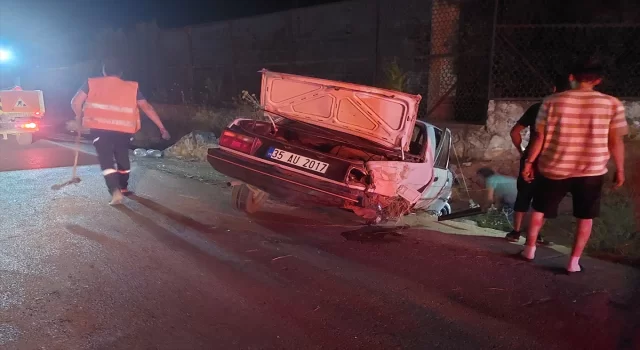 İzmir’de takla atan otomobilin sürücüsü yaralandı