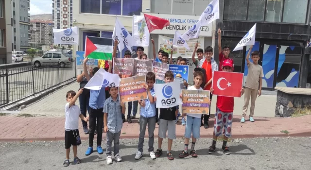 Kayseri’de çocuklar Filistin’de yaşanan soykırımı protesto etti