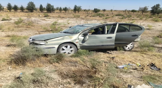 Konya’da takla atan otomobildeki 8 kişi yaralandı