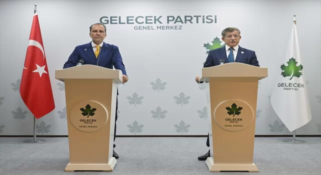 Yeniden Refah Partisi Genel Başkanı Erbakan’dan, Gelecek Partisi Genel Başkanı Davutoğlu’na ziyaret