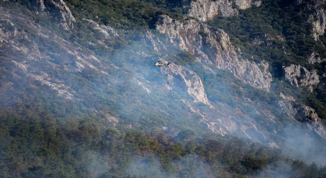 İzmir’in Menderes ilçesindeki orman yangınına müdahale sürüyor