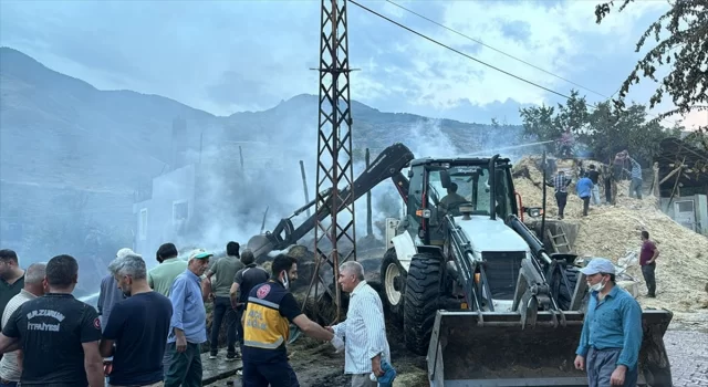 GÜNCELLEME  Erzurum’da çıkan yangında ev, ahır ve samanlık zarar gördü