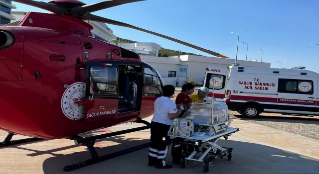 Muğla’da ambulans helikopter 1 aylık bebek için havalandı