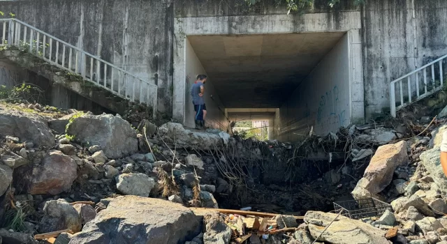 Trabzon’da taşkında kaybolan kişiyi arama çalışmaları devam ediyor