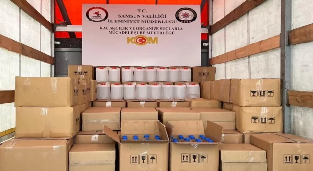 Samsun’da 2 ton etil alkol ele geçirildi, 1 sanık gözaltına alındı