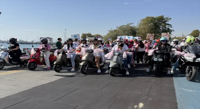 Tekirdağ’da motosikletli kadınlar, ”Pembe Festival” turuyla meme kanserine dikkati çekti