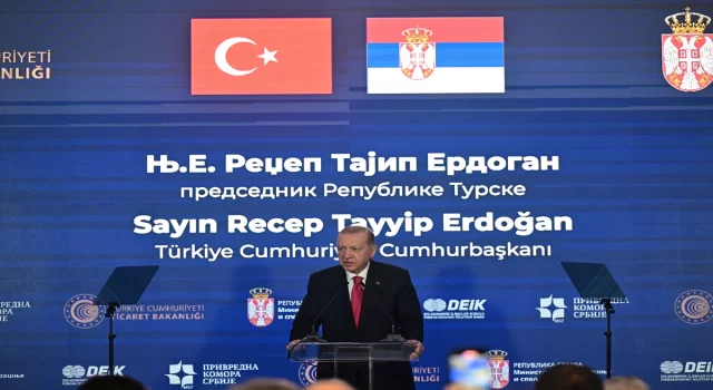 Cumhurbaşkanı Erdoğan : ”(TürkiyeSırbistan) İki ülke olarak kısa sürede çok önemli mesafe aldık. Ticaret hacmimiz 2 yıl üst üste rekor kırarak 2 milyar doları aştı.”