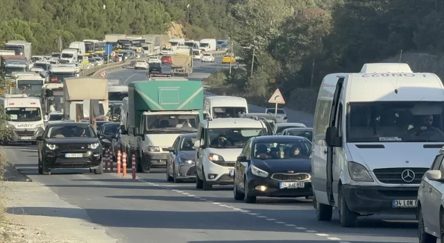 Arnavutköy’de yol çalışması sebebiyle trafik yoğunluğu oluştu