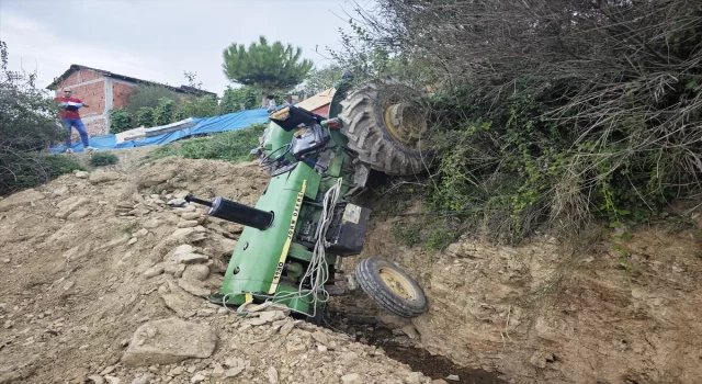 Samsun’da şarampole düşen traktörün sürücüsü ağır yaralandı