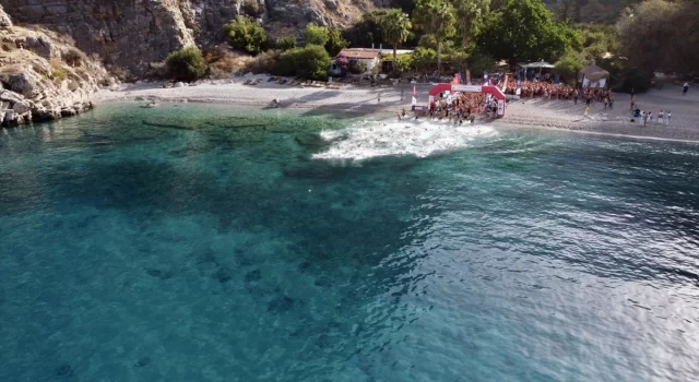 Fethiye’de Kelebekler VadisiÖlüdeniz Açık Su Yüzme Yarışı yapıldı