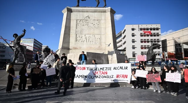 Ankara’da bir grup üniversite öğrencisinden kadın cinayetlerine protesto