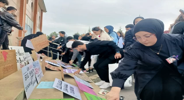 Bingöl’de üniversite öğrencileri kadına yönelik şiddeti protesto etti 