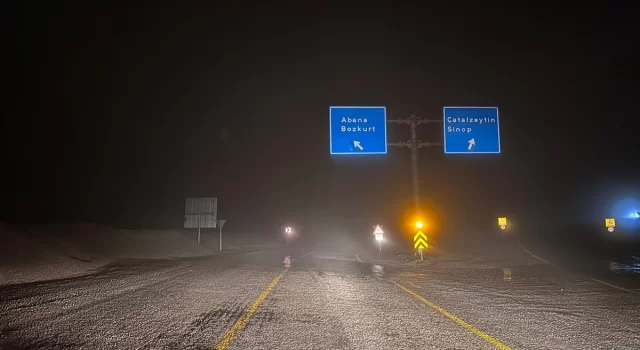 Kastamonu’nun yüksek kesimlerinde kar etkili oldu