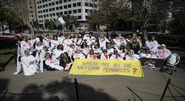 ABD’nin başkentindeki protestoda, yetkililere Filistinli kadın ve annelerin çığlıkları dinletildi