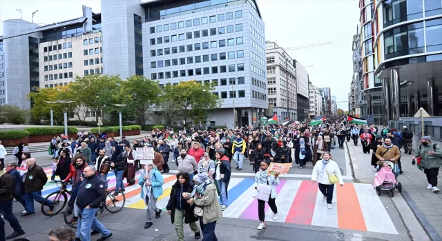 Belçika’da on binlerce kişi İsrail’in Gazze ve Lübnan’a saldırılarını protesto etti