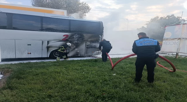 Tekirdağ’da yolcu otobüsünde çıkan yangın söndürüldü