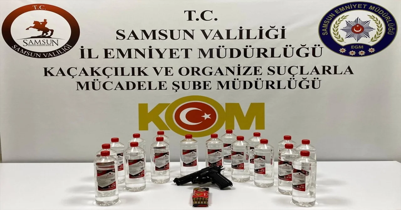 Samsun’da kaçak ve sahte içki operasyonunda 3 sanık yakalandı