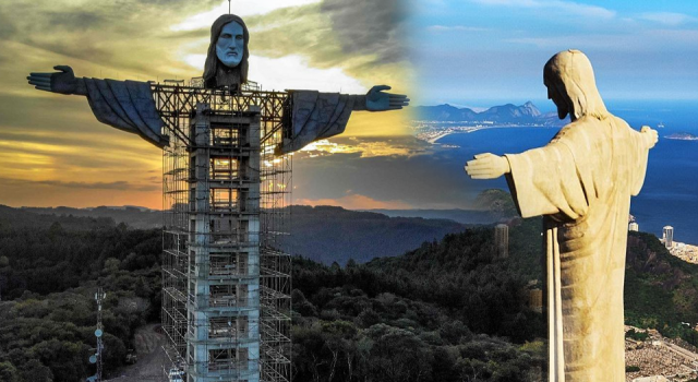 Brezilya'da Kurtarıcı İsa'dan daha büyük bir heykel inşa ediliyor