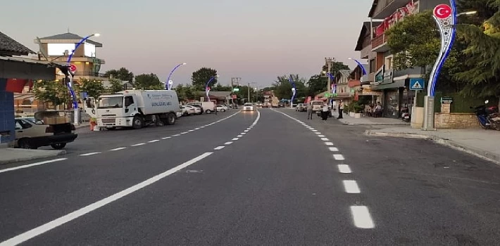 Büyükşehir, Başiskele Kullar Karamürsel Caddesinde yol çizgileri de çekildi