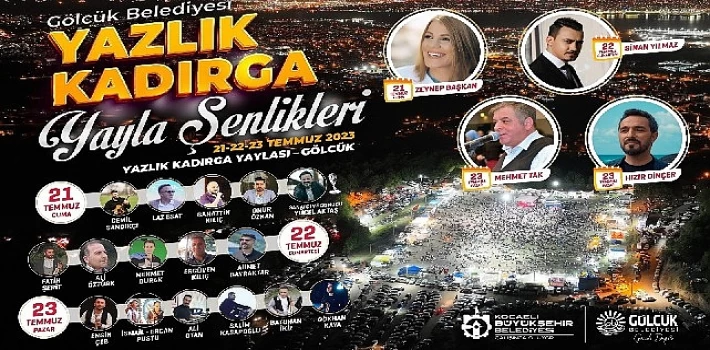 Gölcük Belediyesi Yazlık Kadırga Şenliği 21-22-23 Temmuz’da