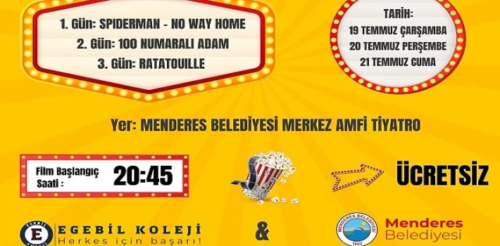 Menderes’te Yazlık Sinema Günleri Başlıyor