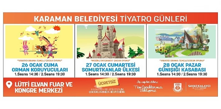 Karaman Belediyesi’nden çocuklara yarıyıl tatili hediyesi