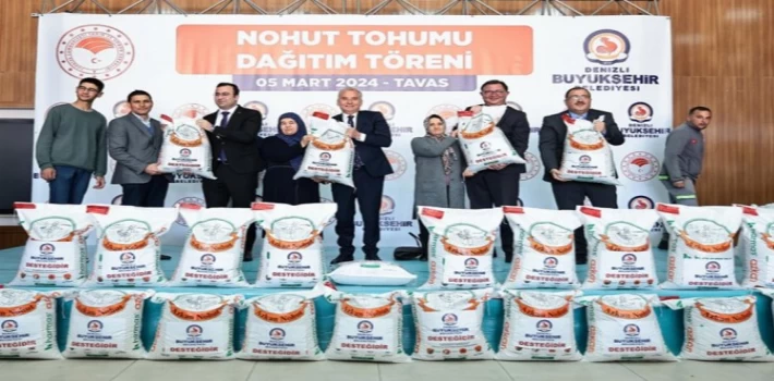 Çiftçiye nohut tohumu desteği