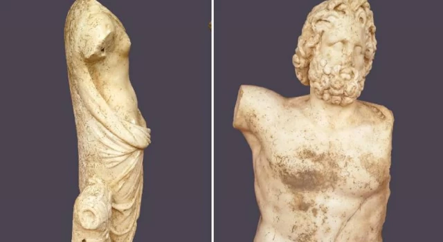 Antalya'da 2 bin yıllık Zeus ve Aphrodite heykelleri bulundu