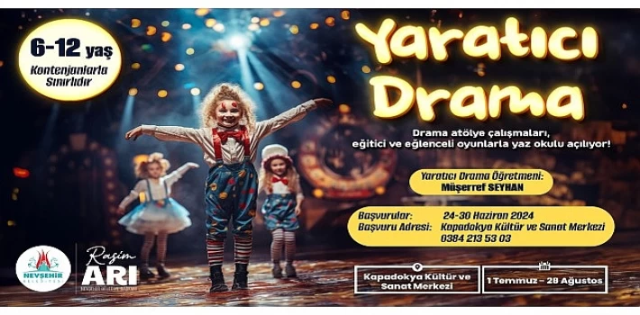 Çocuklar İçin Açılacak Yaratıcı Drama Kursu İçin Kayıtlar Başladı