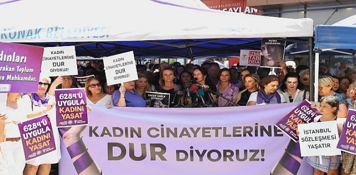 Konak’ta kadınlar şiddete ve kadın cinayetlerine &apos;hayır’ dedi