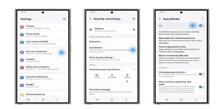 Samsung Galaxy’nin Otomatik Engelleyici ve Mesaj Koruması özellikleri siber tehditlere karşı etkili koruma sağlıyor