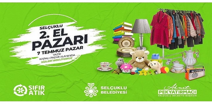 Selçuklu Belediyesi tarafından Yazır Kapalı Pazar alanına her ayın ilk pazar günü kurulan Selçuklu İkinci El Pazarı 7 Temmuz Pazar Günü kurulacak