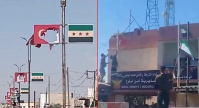 Suriye sınırında Türk bayraklarına , TSK araçlarına saldırı!