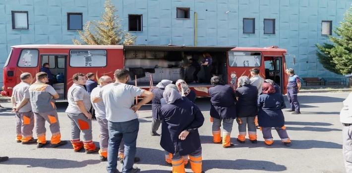 Kayseri Melikgazi’de personele yangın eğitimi