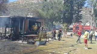 GÜNCELLEME  Bodrum’da makilik ve otluk alanda çıkan yangın söndürüldü