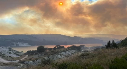 Manisa Saruhanlı’daki orman yangını geniş alana yayıldı