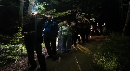 Ormanya’da macera dolu gece yürüyüşü... Yarasa dinletisi yapıldı