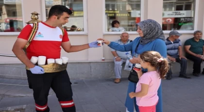 Sıcak havayı Nevşehir Belediyesi serinletti