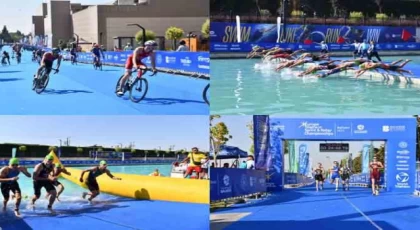 Triatlon şampiyonası nefes kesiyor