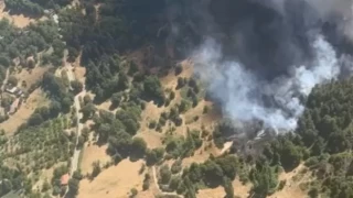 Ödemiş'te orman yangını: Havadan ve karadan müdahale sürüyor