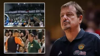 Panathinaikos - Maccabi maçında skandal pankart! Ergin Ataman'dan açıklama