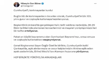 Çankaya Belediye Başkanı Hüseyin Can Güner’in Cumhuriyet Bayramı Etkinlikleri ile İlgili Açıklaması