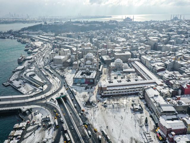 İstanbul'dan kar manzaraları