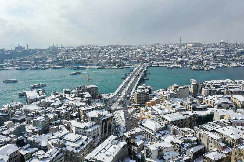 İstanbul'dan kar manzaraları