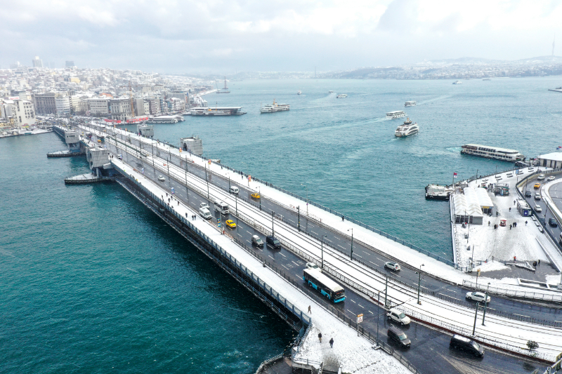 İstanbul'dan kar manzaraları