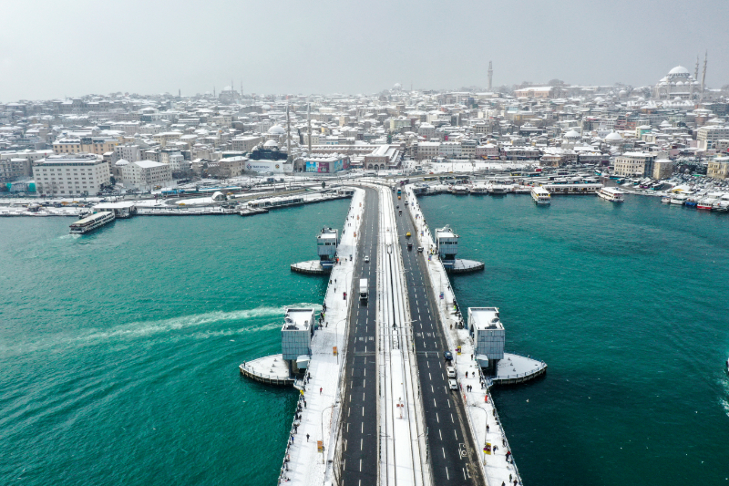 İstanbul'dan kar manzaraları