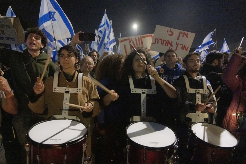 Batı Kudüs'te Netanyahu hükümetinin “yargı reformu” protesto edildi